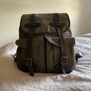 Filson Khaki Canvas Backpack